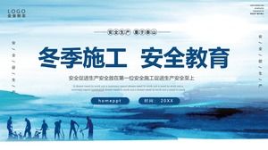 Unduhan template PPT pendidikan keselamatan konstruksi musim dingin