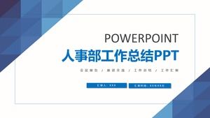 Résumé du travail du département RH PPT