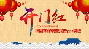 Plantilla ppt del informe de la encuesta de protección ambiental del campus
