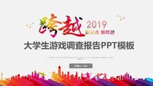 Plantilla ppt de informe de encuesta de juego de estudiantes universitarios