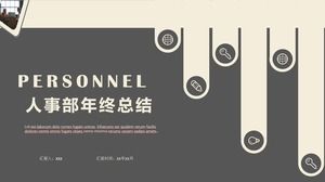 Modelo de ppt de relatório de resumo de trabalho de departamento de pessoal de estilo simples