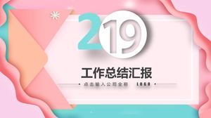 Modello ppt del rapporto di riepilogo del lavoro personale semplice rosa