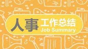 Modello ppt del rapporto di riepilogo del lavoro del personale in background a nido d'ape semplice