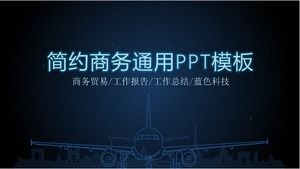 Modello ppt di sfondo blu puro