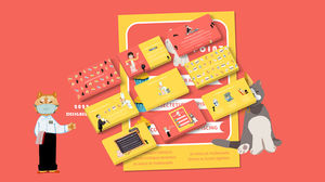 小蛋糕蛋糕店主題ppt模板