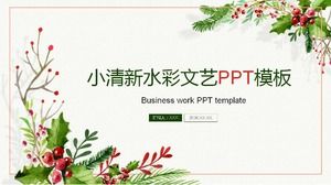 Plant flowers small fresh watercolor literary style ppt template