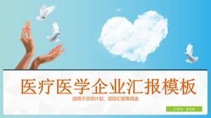 따뜻하고 간결한 의료 및 의료 기업 업무 보고서 ppt 템플릿