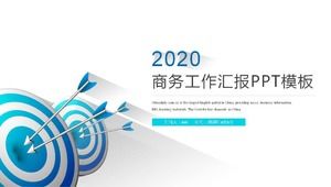 箭頭目標長長的影子商務PPT模板