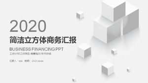 Modello PPT del rapporto di lavoro del cubo grigio semplice