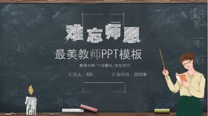 The most beautiful teacher makes ppt template