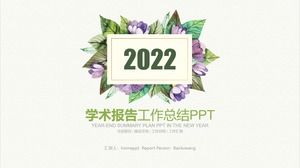 Europejski styl zielony i fioletowy wzór prosty szablon raportu szkolenia akademickiego PPT