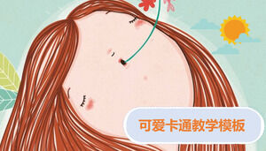 Handgezeichnete niedliche Cartoon-Schulsaison, die ppt-Vorlage unterrichtet