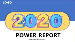 青と黄色のミニマリストデザイン作業レポート一般的なpptテンプレート
