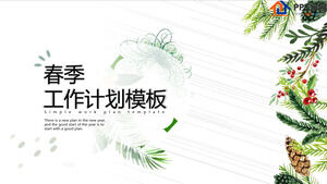 Zielony plan pracy wiosna szablon planowania ppt