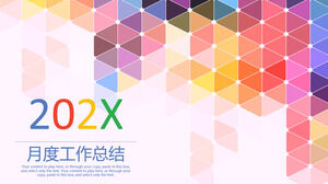 202X 다채로운 월간 작업 요약 PPT 템플릿