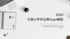 Cartoon primary school graduation ceremony ppt template