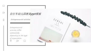 Plantilla ppt del plan de lección de jardín de infantes de bicicletas