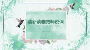 Güzel taze ve zarif çiçekler sınıf PPT şablonu diyor