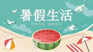 Anaokulu yaz tatili hayatı ppt şablonu