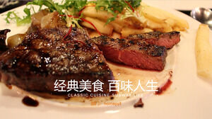 Pomarańczowa pyszna kultura żywności szablon PPT żywności i napojów