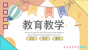 Șablon ppt general de educație și predare a vântului geometric de desene animate