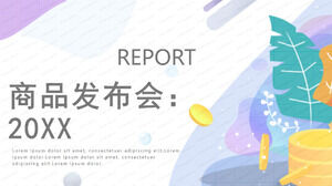 Modelo de ppt de conferência de produtos roxos de moda 2022