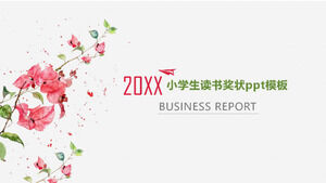 Alunos do ensino fundamental lendo o modelo de ppt de prêmio