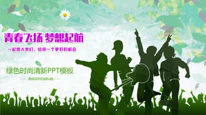 Zielona inspirująca walka dynamiczna młodzieżowa pozytywna energia szablon PPT