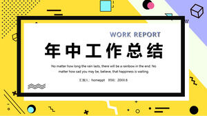 Creative Memphis style mid-year work summary PPT template