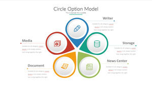Matériel graphique PPT juxtaposé à cinq pétales