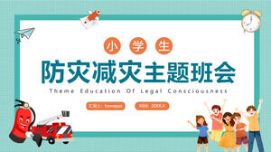 Alunos da escola primária, reunião de classe temática de prevenção e mitigação de desastres download de modelo de PPT