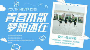 Templat PPT Album Wisuda "Pemuda dan Mimpi Masih" Biru