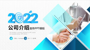 Template PPT pengenalan perusahaan gaya kantor bisnis biru