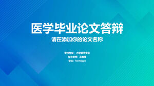 Template PPT pertahanan tesis medis yang cocok dengan warna biru dan hijau segar