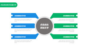 Niebiesko-zielona zwięzła zależność dyfuzji wyniku całkowitego Wykres PPT