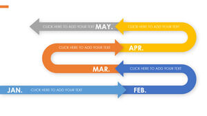 Bunte kreative geschwungene Schlangenzeitleiste PPT-Vorlage