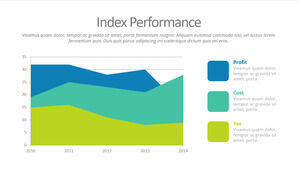 색상 신선하고 간단한 PPT 영역지도 템플릿