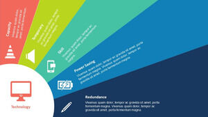 Warna divergensi kreatif warna blok berdampingan deskripsi template PPT