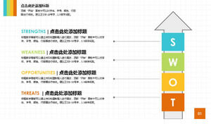 Colore vantaggio svantaggio opportunità minaccia descrizione modello PPT