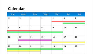 Modello di calendario PPT di avanzamento lavori di layout a colori