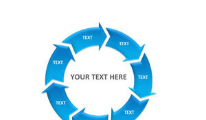 Blue multiple cycle PPT chart material