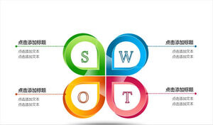 Grafică PPT de analiză SWOT fluture colorat