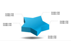 Grafico PPT affiancato da cinque elementi con stella a cinque punte blu