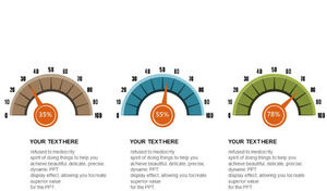 青緑色のダッシュボード効果率チャートPPTチャート