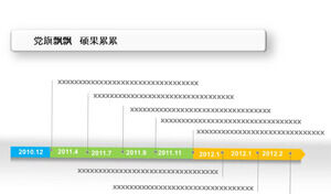 Mavi kurumsal gelişim geçmişi zaman çizelgesi PPT tablosu