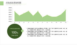 Green fill shadow PPT line chart template