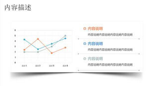 Modello di grafico a linee PPT grigio con testo esplicativo