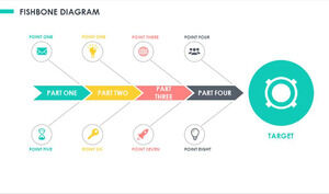 Warna segar yang cocok dengan bahan diagram tulang ikan PPT