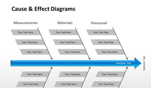 Niebiesko-szara wielowymiarowa analiza schematu rybiego szkieletu szablon PPT