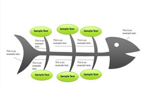 رمادي مخطط هيكل هيكل السمكة قالب PPT